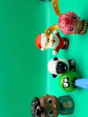 Mixed Mini Toy Figures Lot Baby Santa Sheep Bunny & Finger Skateboard